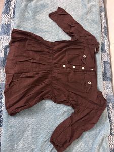 Brown Button-Down Top