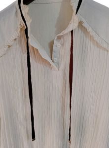 Nude Ribbon Pleated Dress (Women)