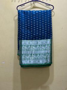 *price Drop*New Banarasi Saree Blue &amp; Green Colour