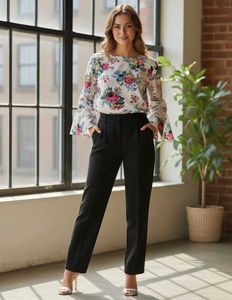 white floral print top