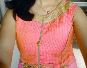 Elegant Pink & Gold Kurta