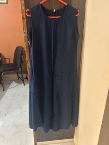 Navy Sleeveless Dress Kurta