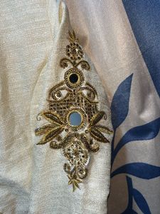 Womens White Colour Embroidery Woolen Cardigan