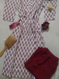 Printed kurte and Bottom Set handmade🎀