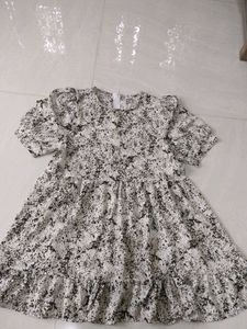 Abstract Print Babydoll Dress