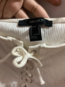 Ribbed Lace-Up Crop Top