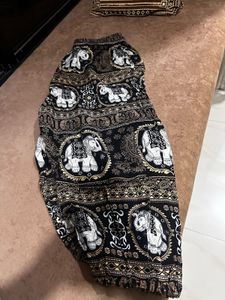 Elephant Print Short Harem Pants