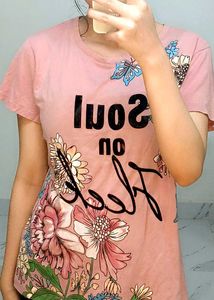 Pink Floral &#39;Soul on Fleek&#39; Tee