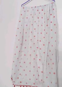 White & Red Polka Dot Dupatta