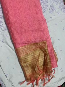 Elegant Pink & Gold Dupatta🩷💛