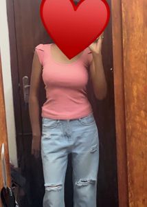 Ribbed Pink Top