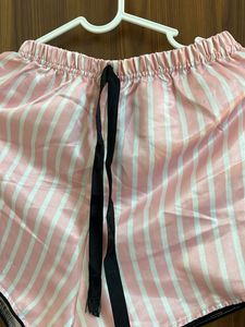 Striped Satin Sleep Shorts