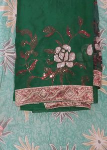 Green Floral Saree