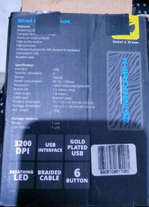 Zebronics Zeb Transformer M Gaming Mouse 3200 Dpi 6 Button Mouse Black Braided Cable