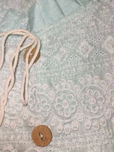 Cute Blue Embroidered kurti