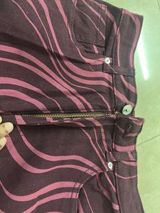 Patterned Wide Leg Pants