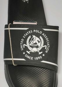 US POLO ASSN Mens Black Flip Flop Sliders