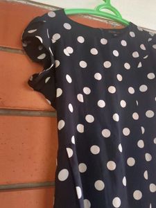 Navy Polka Dot Dress