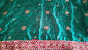 Elegant Green Embroidered Saree