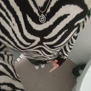 Y2k Zebra Print Long Sleeve Top