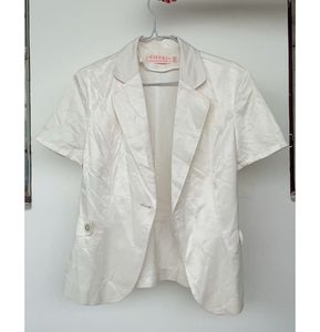 Vintage White Short Sleeve Blazer