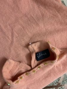 Peach Short Sleeve Strechable Warm Top