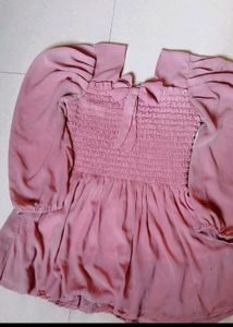 Dusty Rose Smocked Top