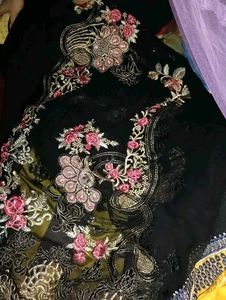Black Floral Embroidered Pakistani Kurta Set