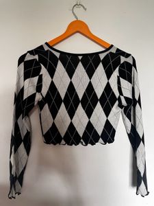 Black Tie Up Crop Top / Shrug