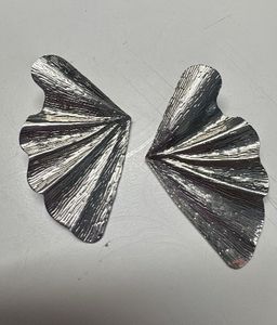 metallic Silver statement Earrings