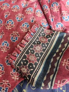 Maroon Printed Ethnic Dress