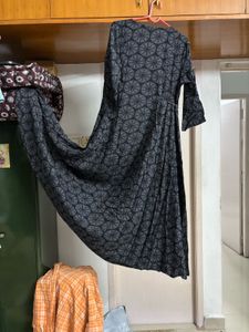 Ink Black Anarkali flare kurta gown