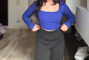Blue Long Sleeve Top