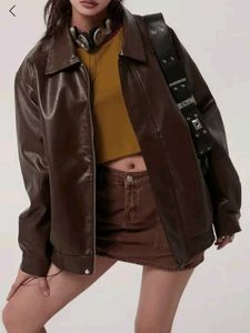 Brown Leather Look Jacket