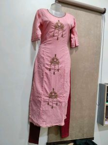 Elegant Pink Embroidered Kurti