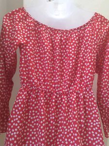 Red Polka Dot A-Line Mini Dress