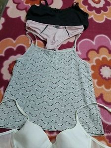Combo Of P Four Imported Fabric Bra N Anty
