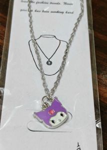 Purple Kitty Necklace