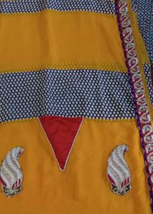 Indian Sari - Yellow, Red, & White