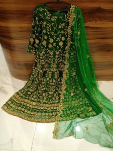 Green Embroidered Party Wear Suit xxl