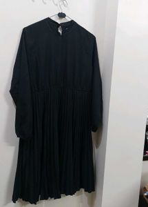 Black Pleated Midi Dress