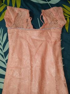 Peach Lace Kurti