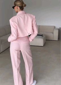 Co-ord Set cropped Blazer jacket With Long Pant
