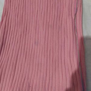 Pink Bodycon Slit Skirt