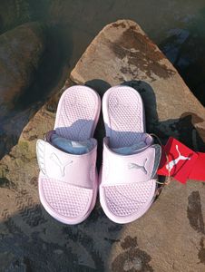 Silver Pink Puma Slidder