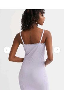 Lilac Ribbed Mini Dress