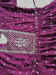 Elegant Purple Embroidered Anarkali