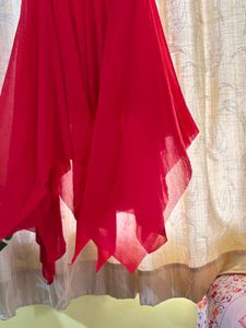 Red Asymmetrical Hem Dress