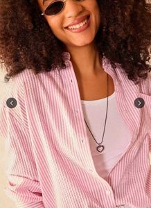 Pink & White Striped Button-Up Shirt❤