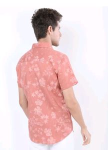 HIGHLANDERMen Slim Fit Printed Cut Away Collar Cas